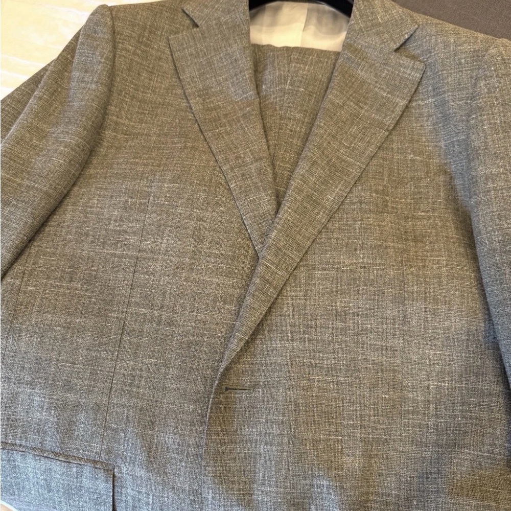 Suitsupply Green Silk linen Wool 46R